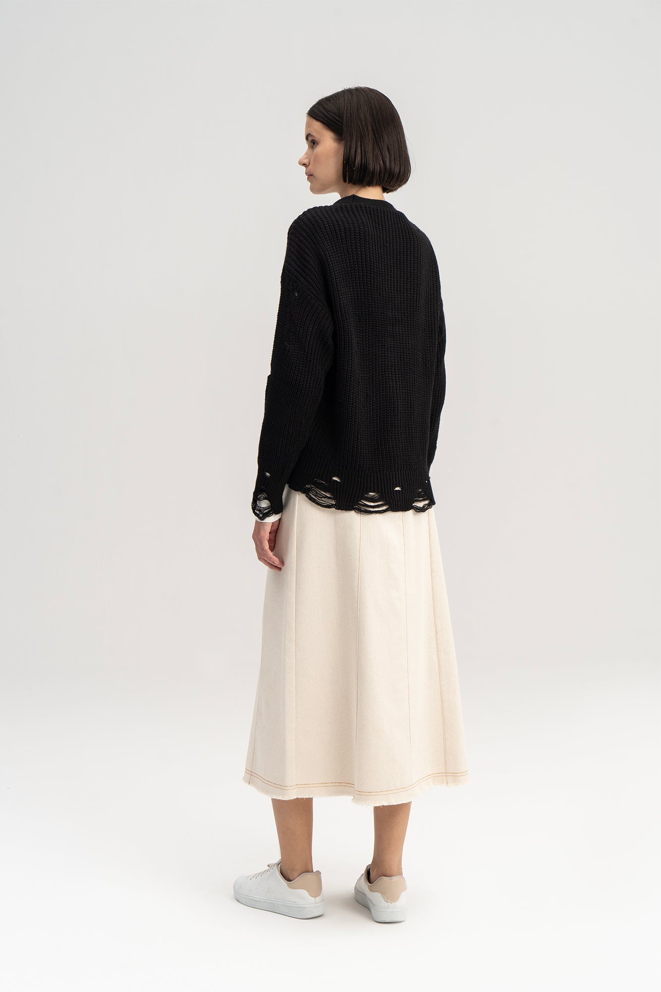 RIP DETAILED KNIT CARDIGAN