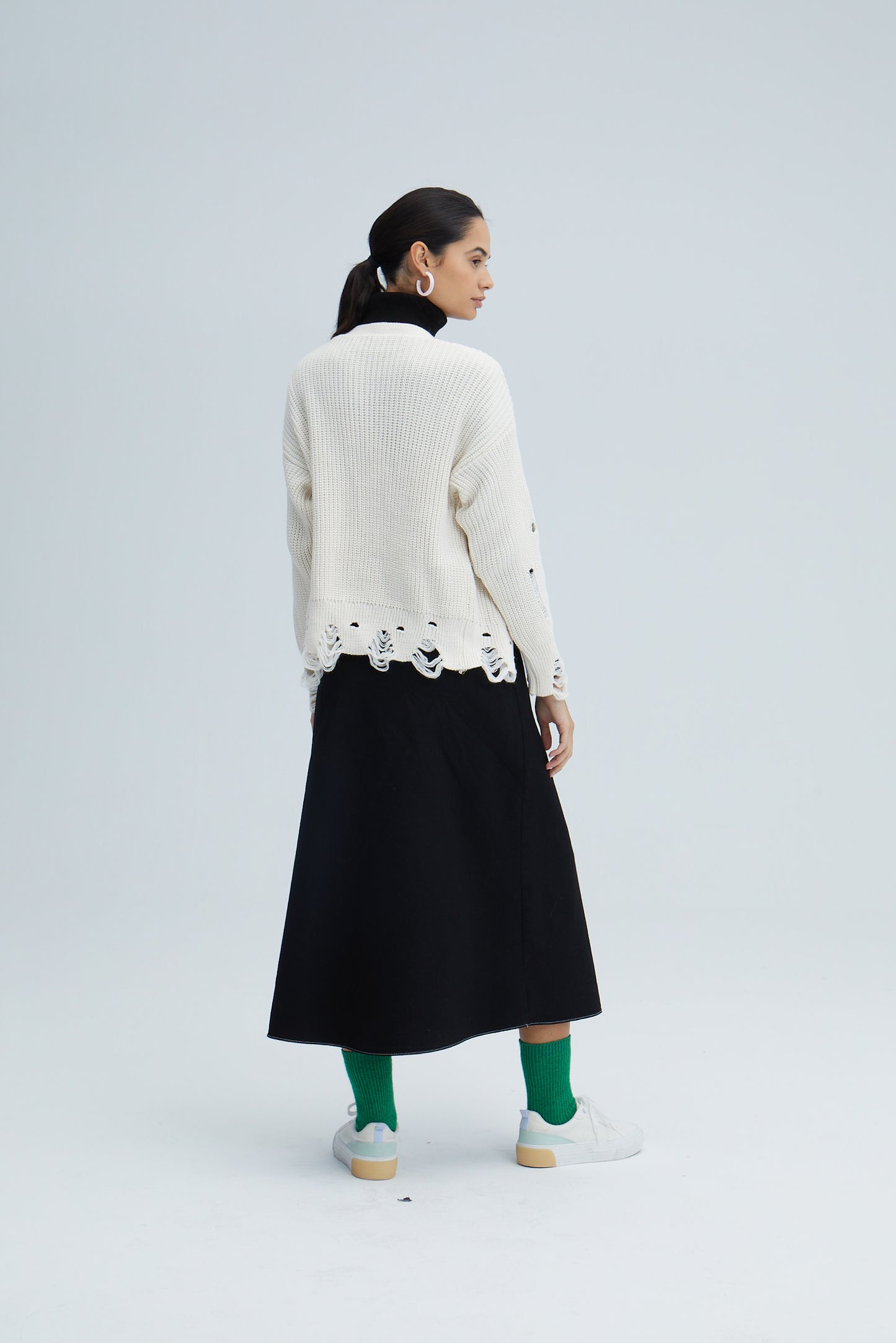 RIP DETAILED KNIT CARDIGAN