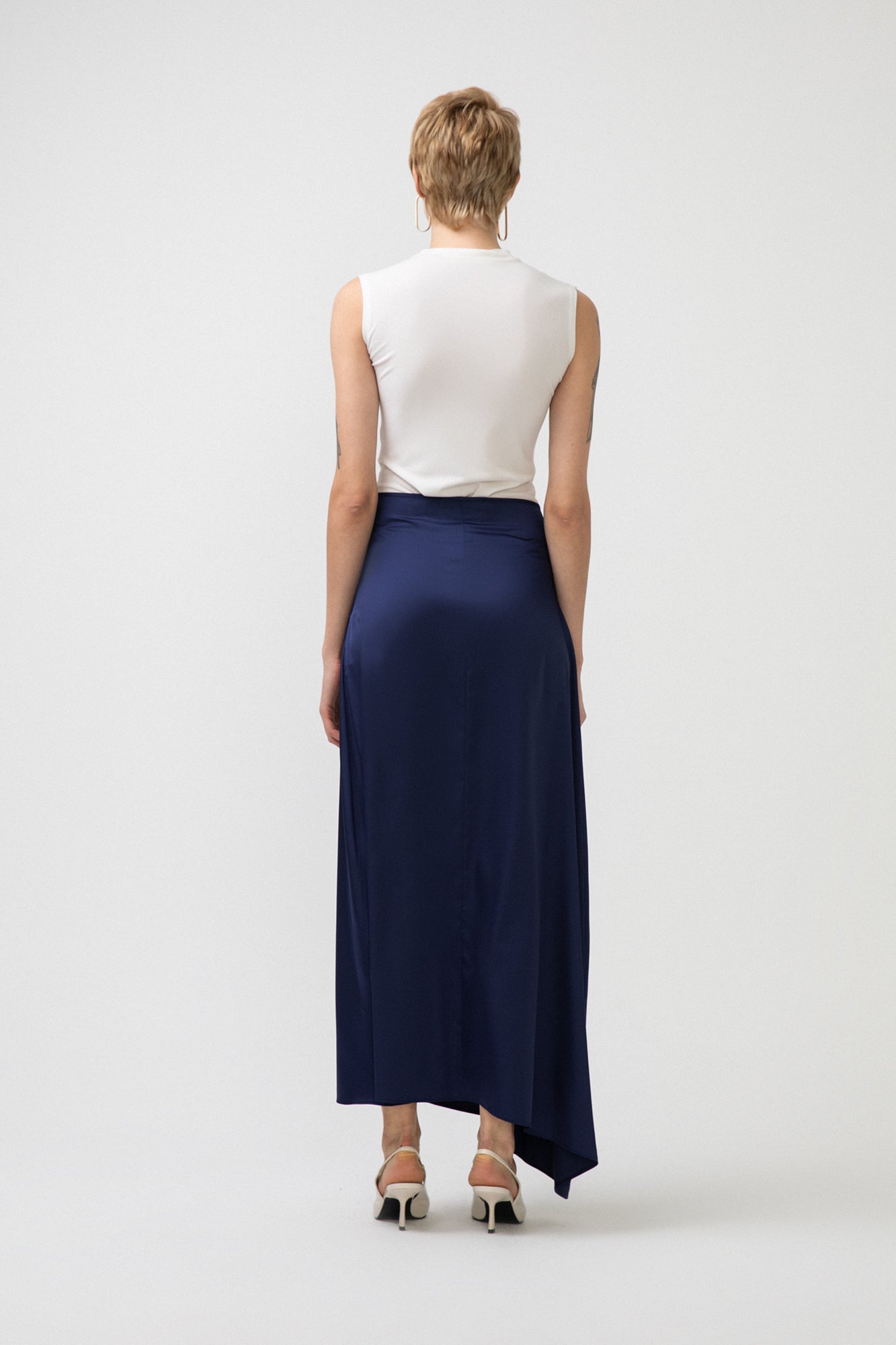 FLARED SATIN SKIRT