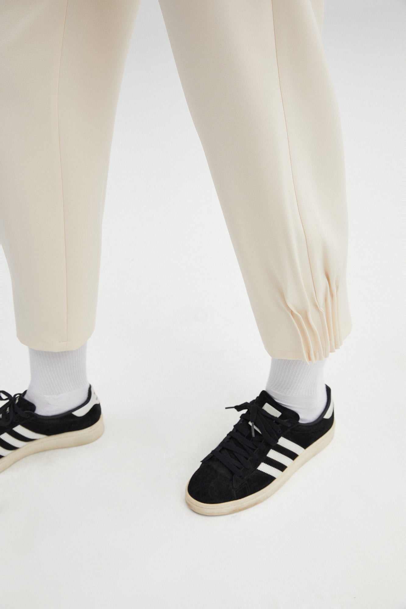 CREPE TROUSERS RIBBED CUFF