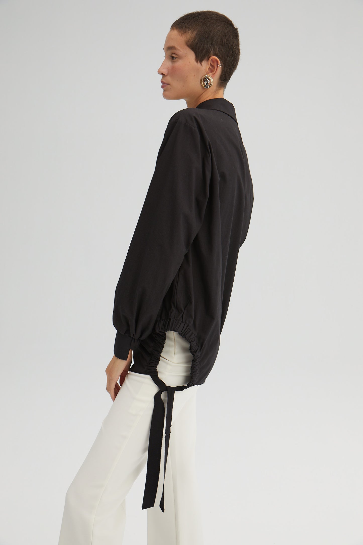 FRILLED POPLIN SHIRT