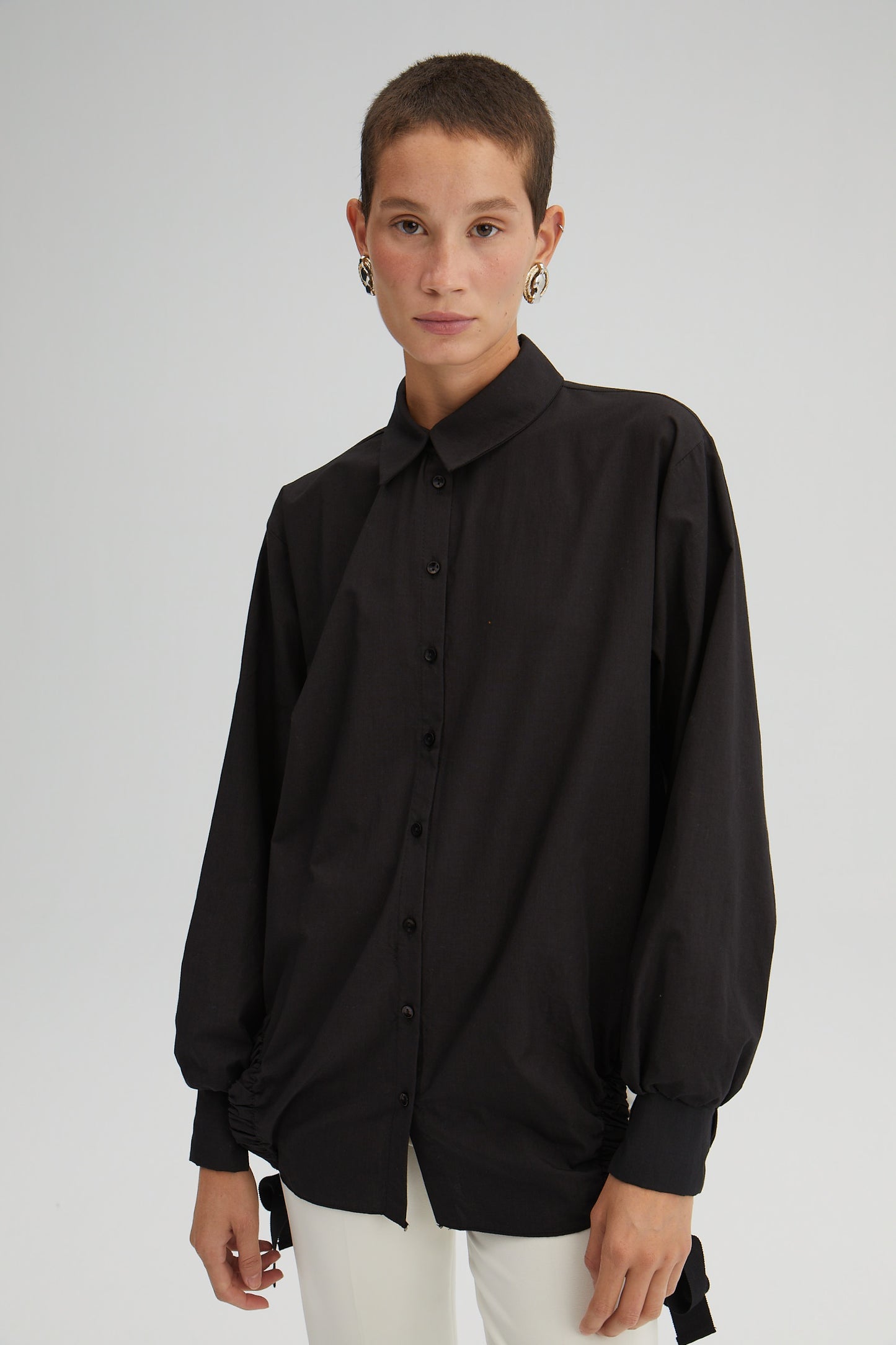 FRILLED POPLIN SHIRT