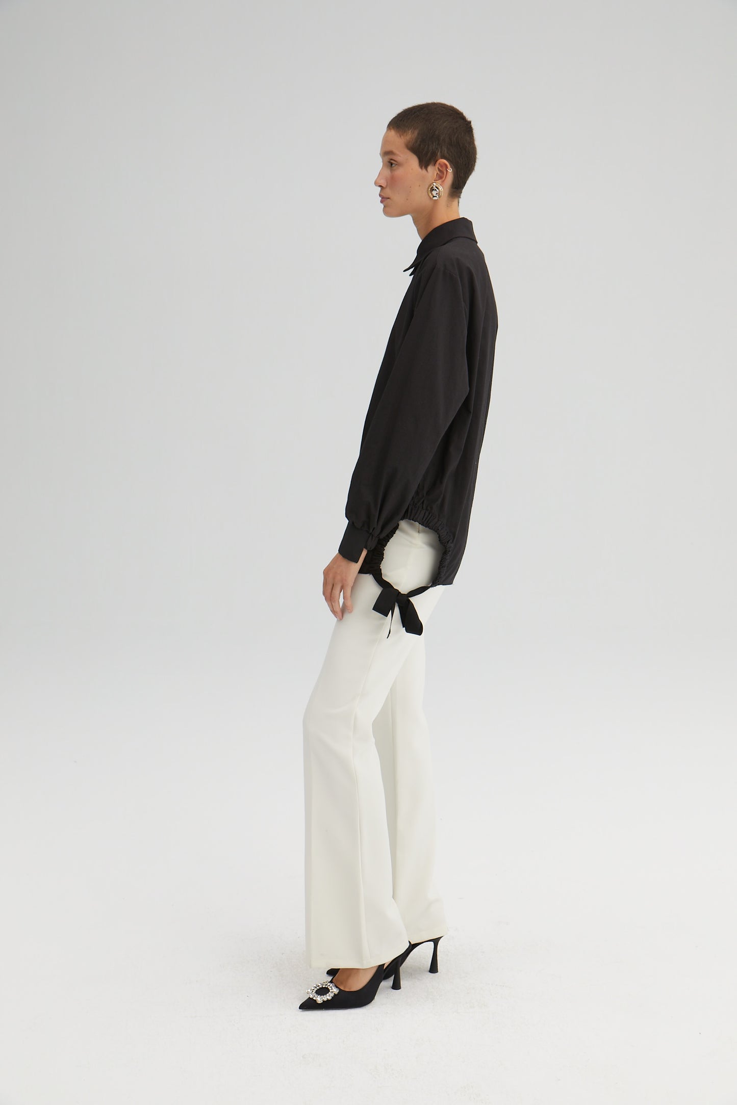 FRILLED POPLIN SHIRT