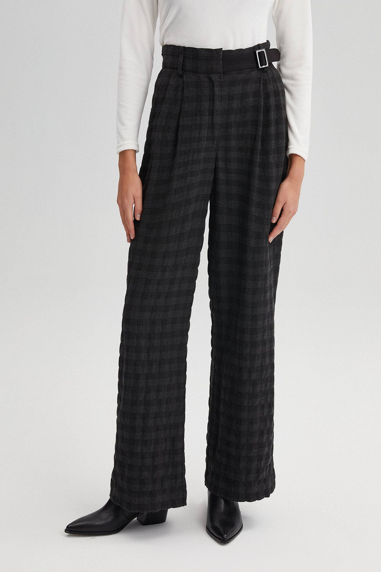 PLAID PALAZZO TROUSERS