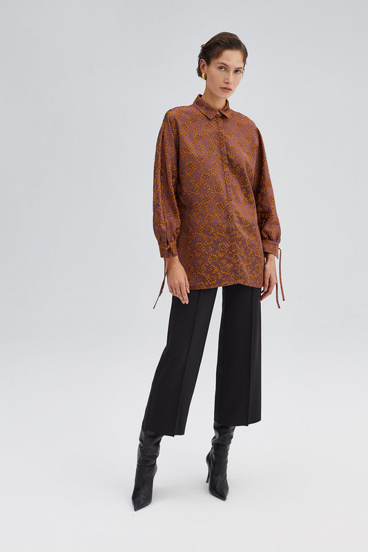 FLOWERED SATIN SHIRT