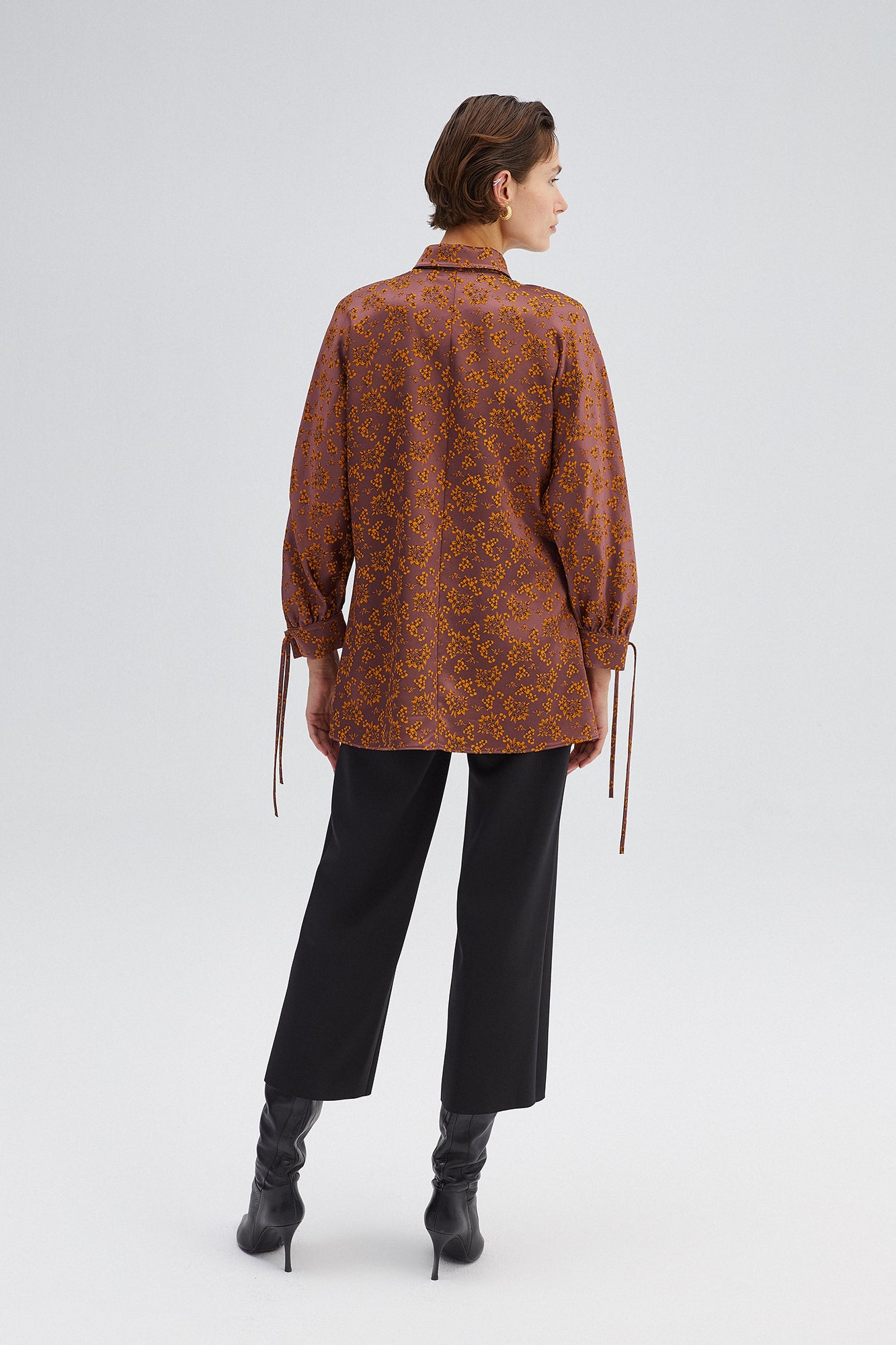 FLOWERED SATIN SHIRT