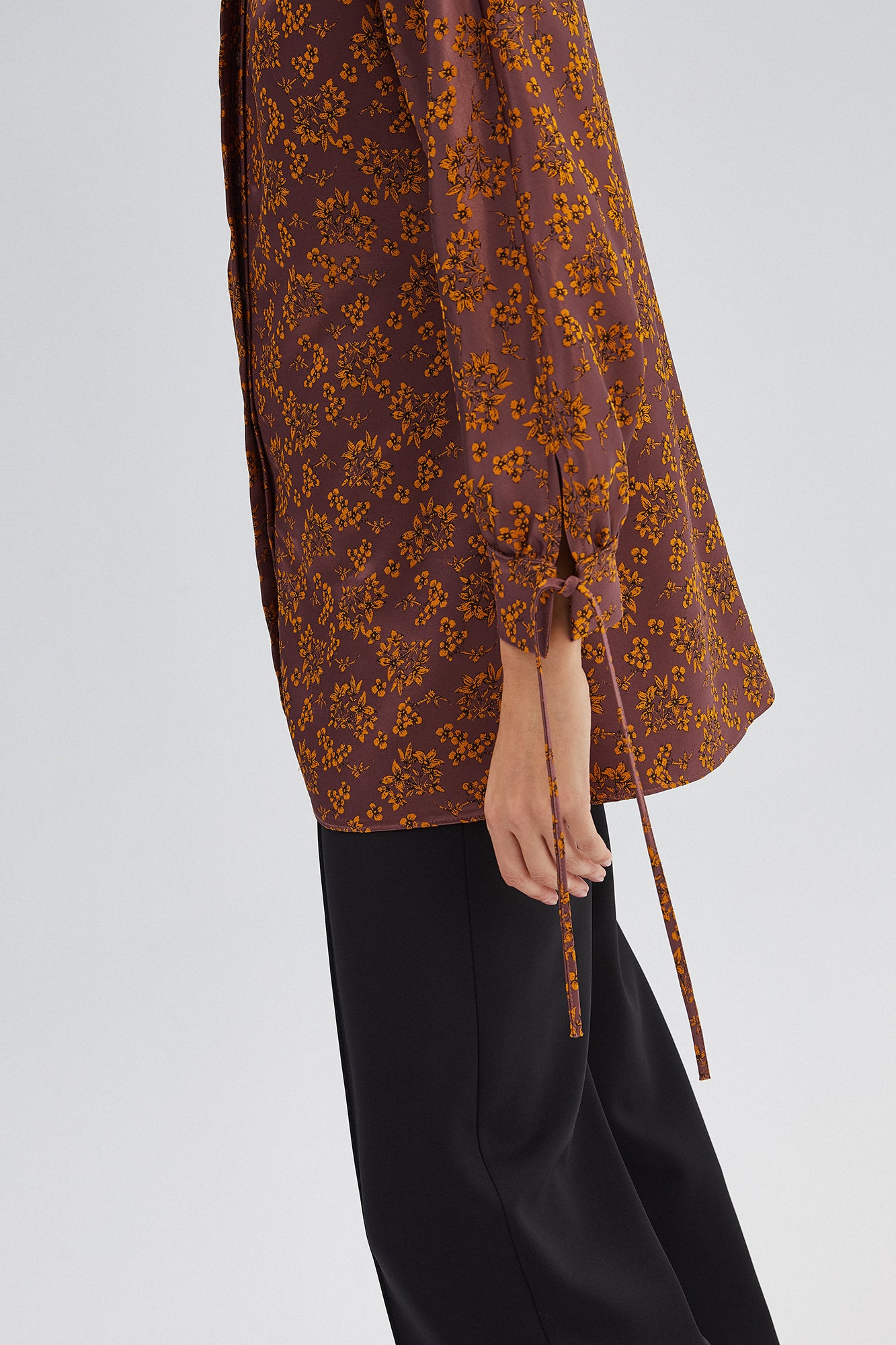 FLOWERED SATIN SHIRT