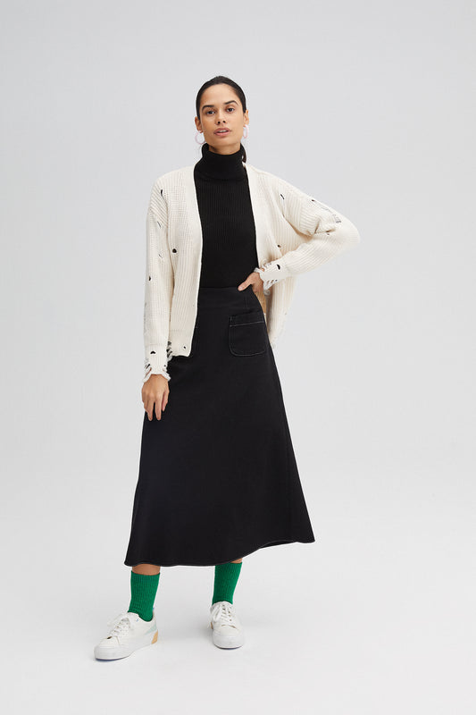 RIP DETAILED KNIT CARDIGAN