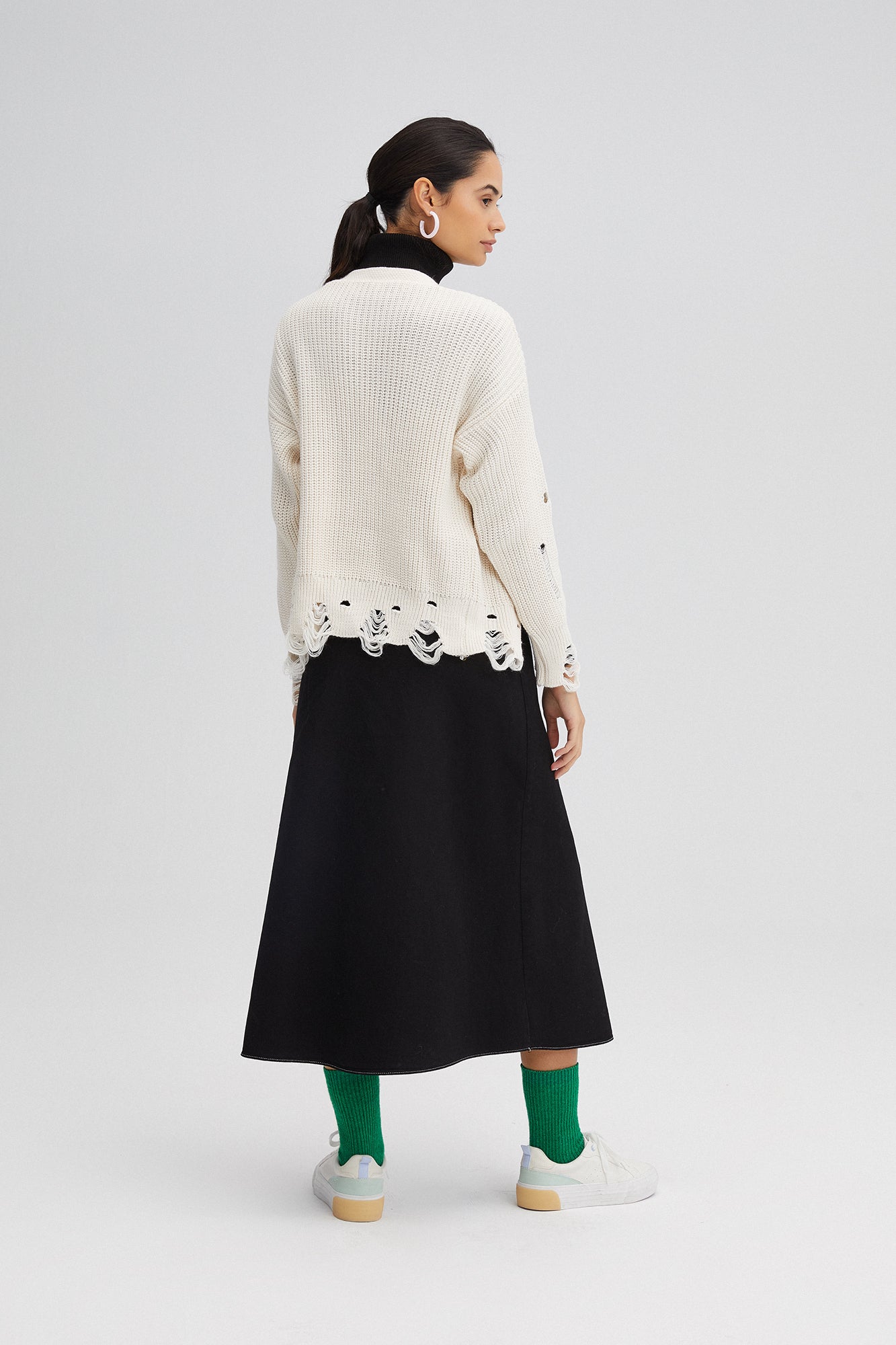 RIP DETAILED KNIT CARDIGAN