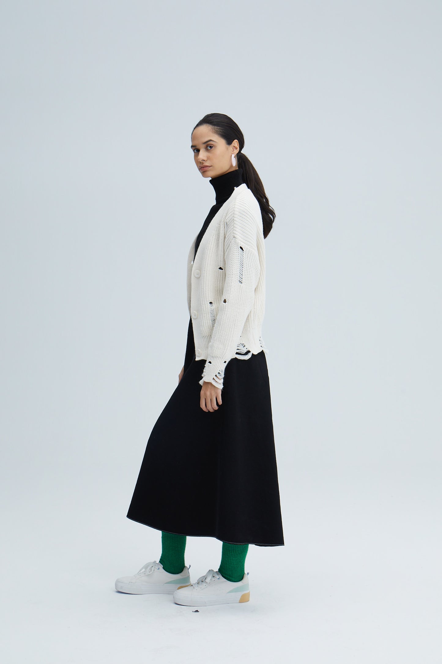 RIP DETAILED KNIT CARDIGAN