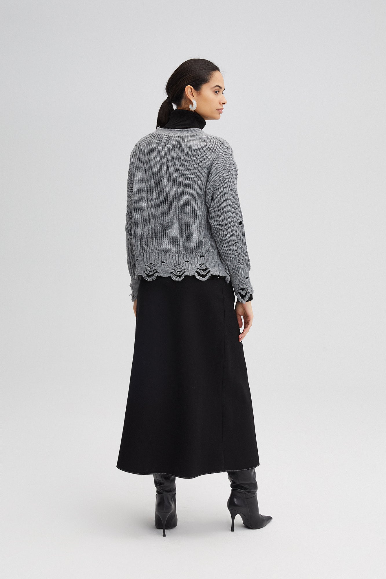 RIP DETAILED KNIT CARDIGAN