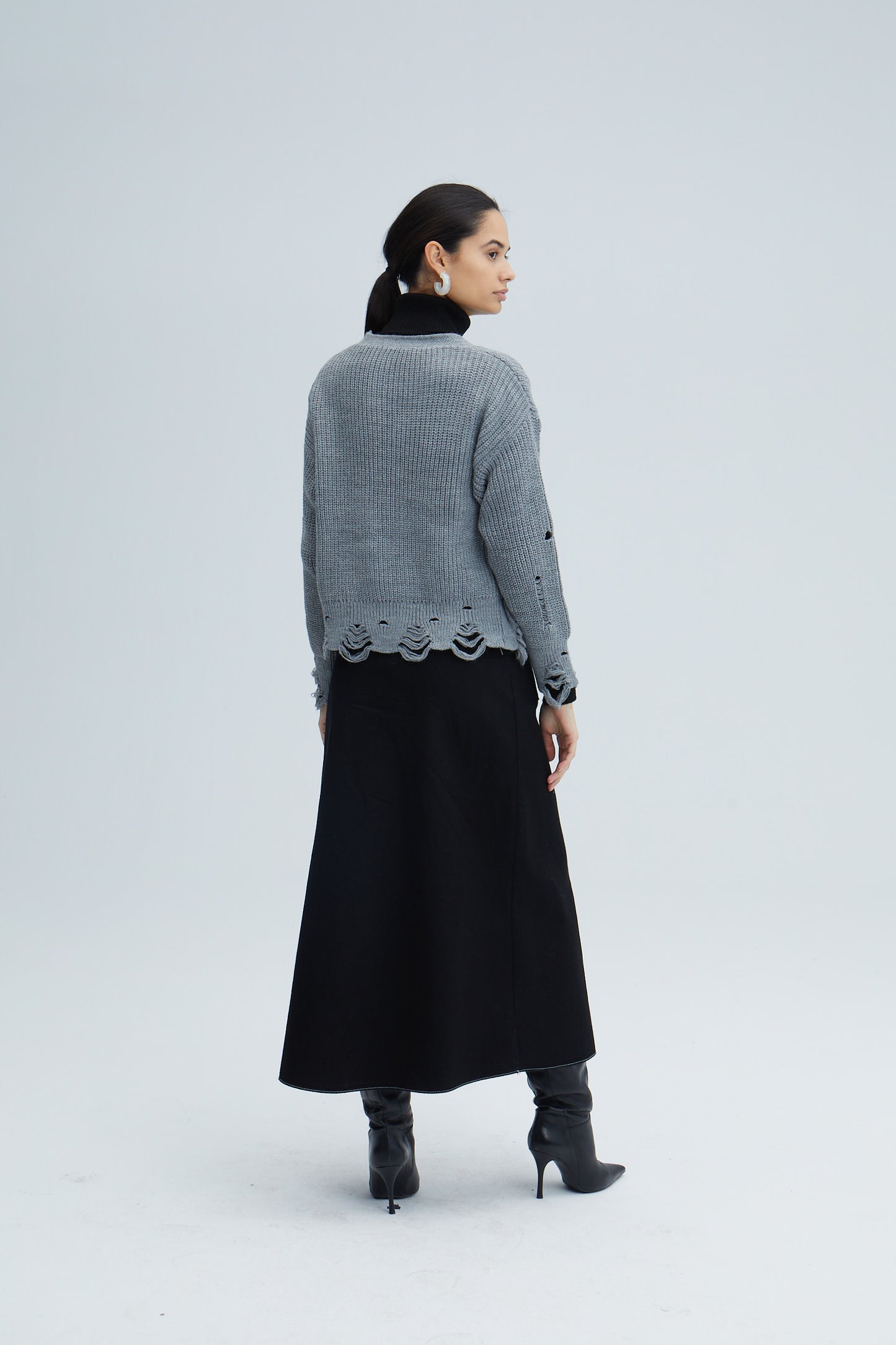 RIP DETAILED KNIT CARDIGAN