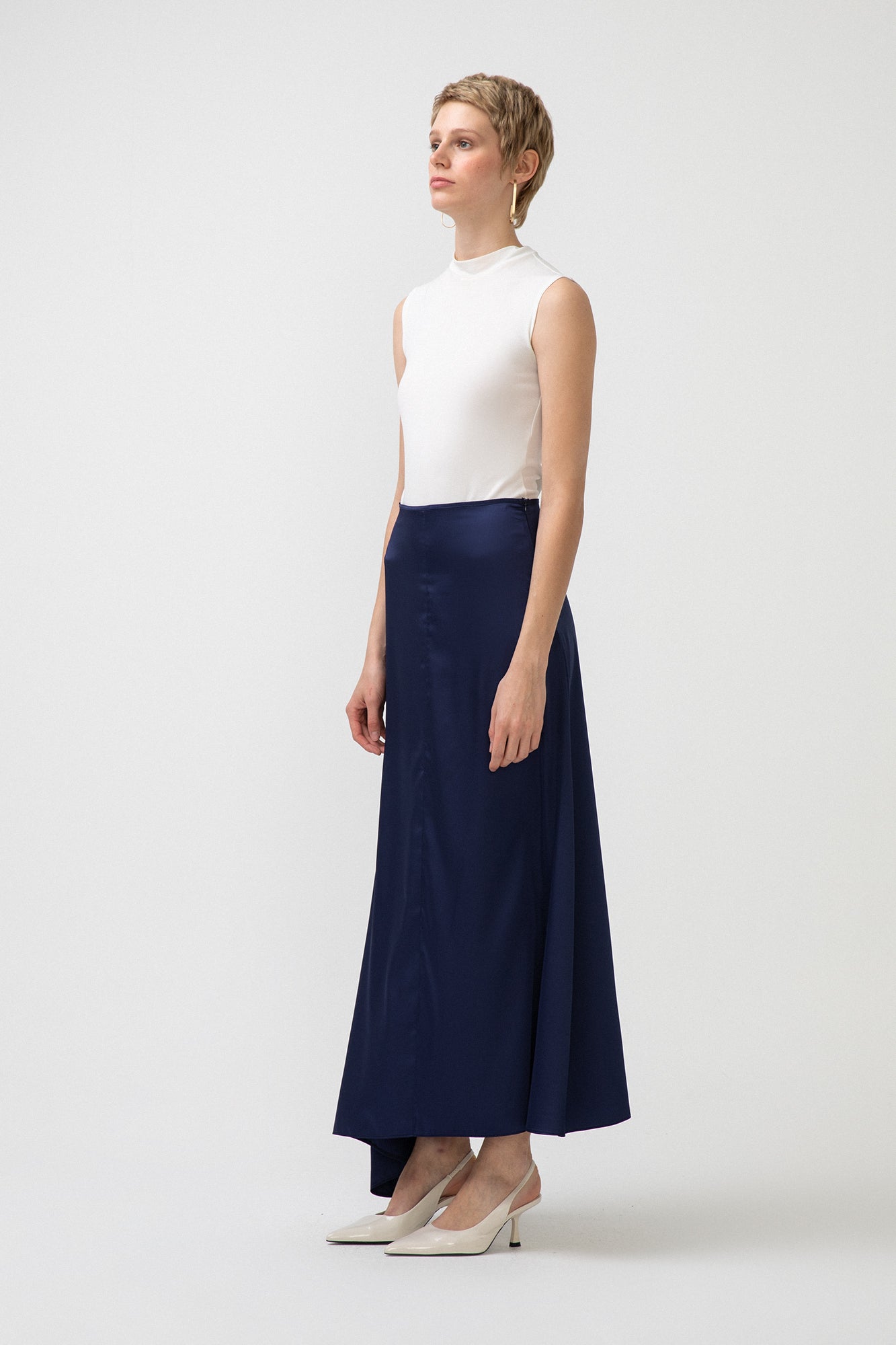 FLARED SATIN SKIRT
