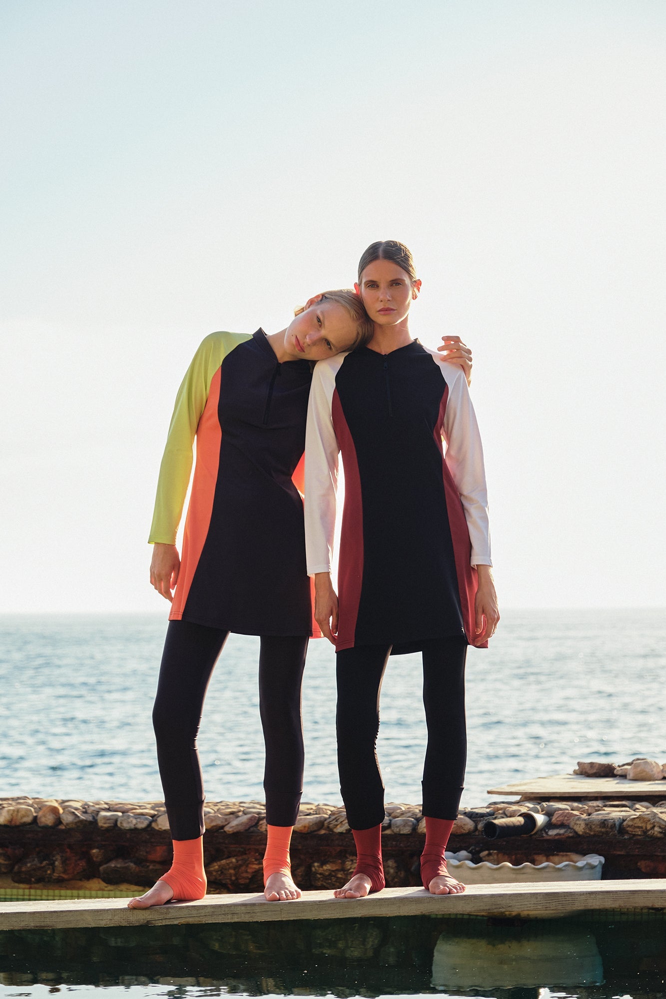 COLOR BLOCK TUNIC SWIMWEAR