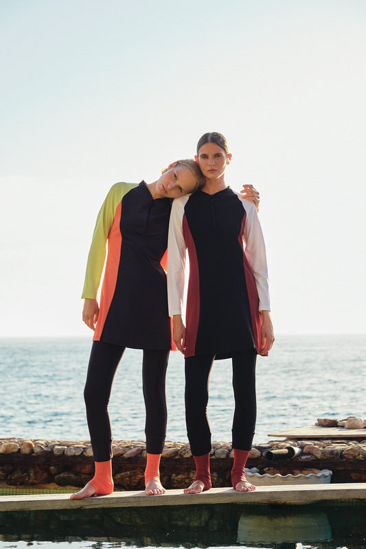 COLOR BLOCK TUNIC SWIMWEAR