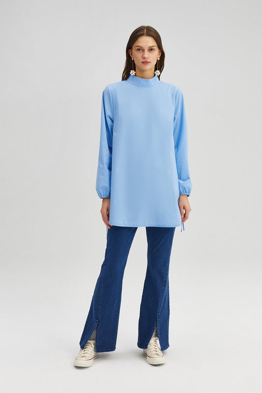 TURTLENECK POPLIN TUNIC TOP