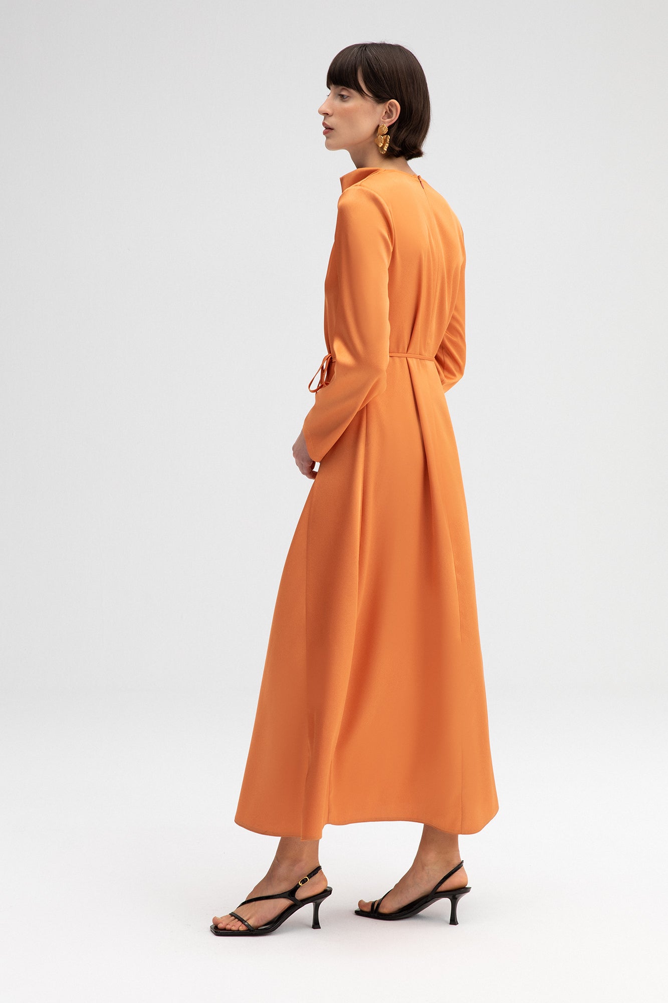 SATIN DRESS WITH BELT