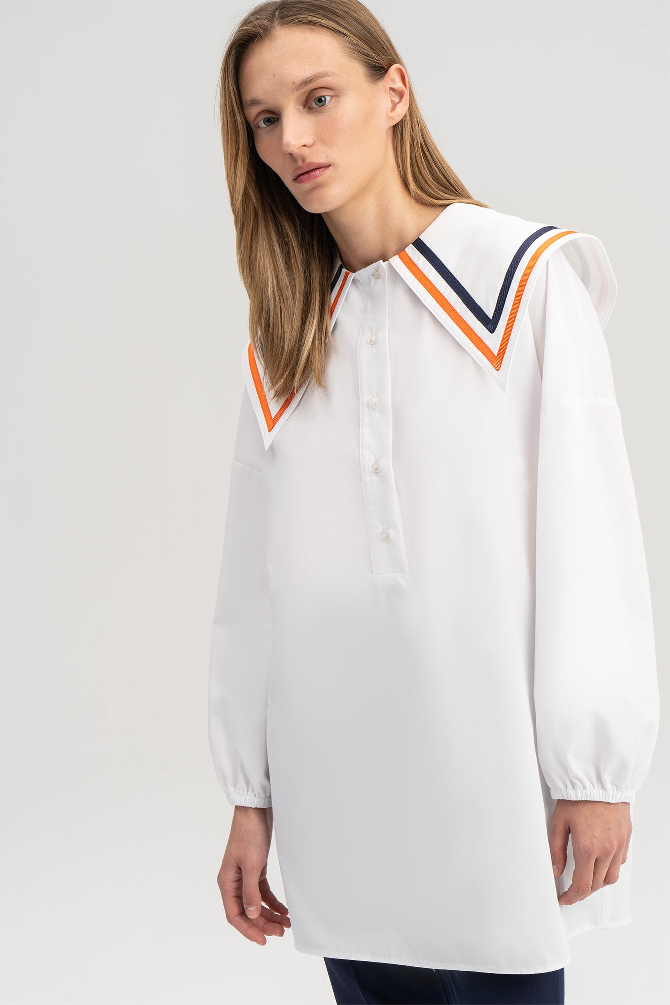 POPLIN TUNIC WITH COLLAR