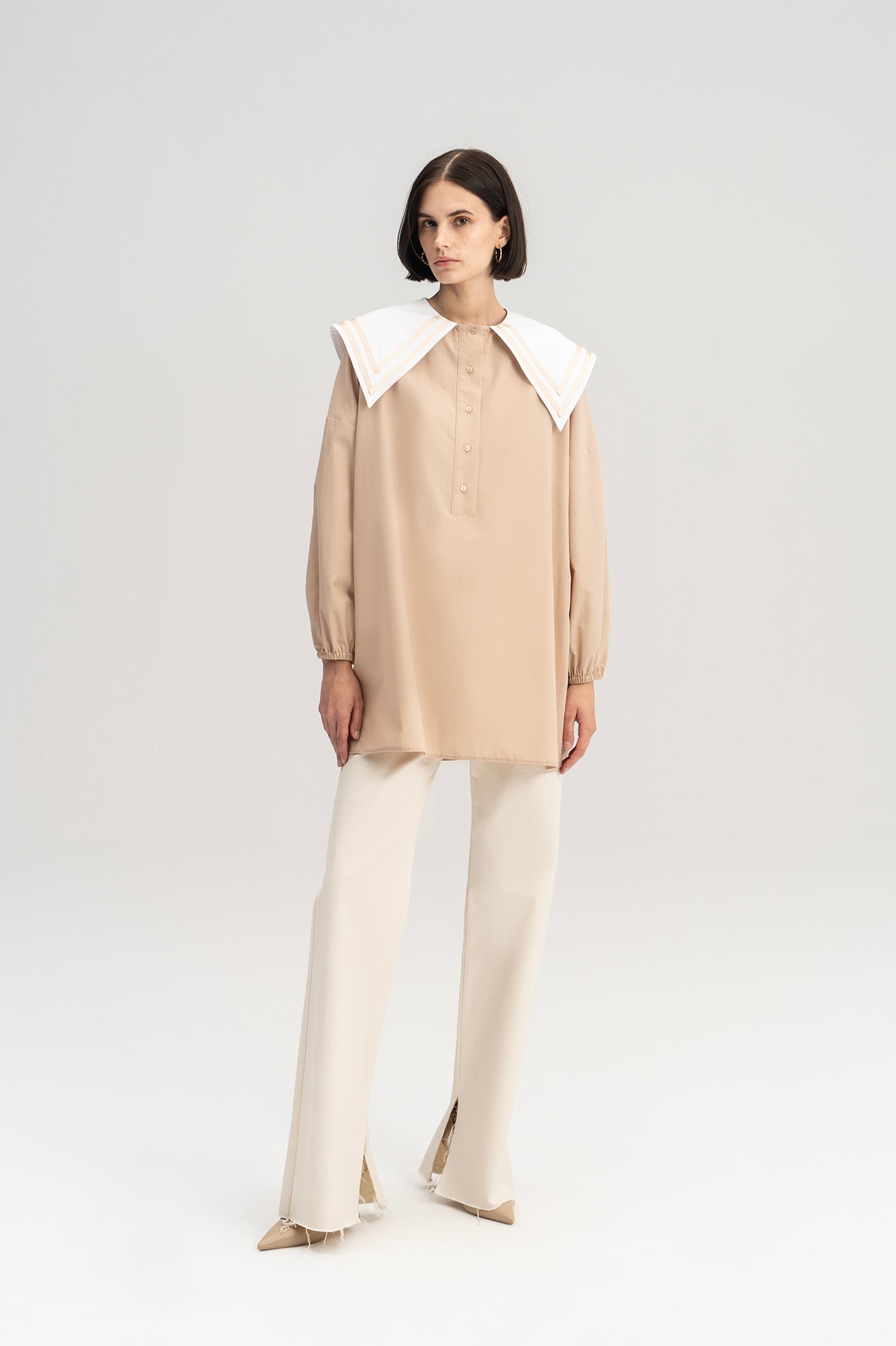 POPLIN TUNIC WITH COLLAR