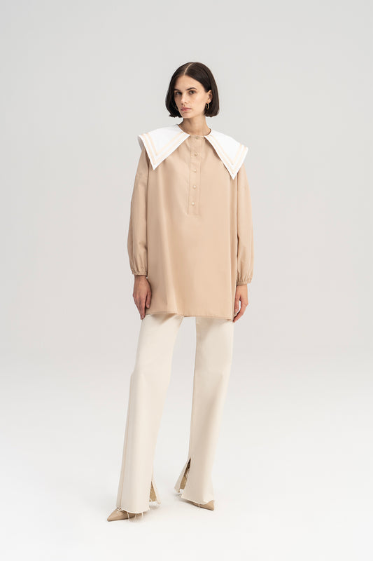 POPLIN TUNIC WITH COLLAR