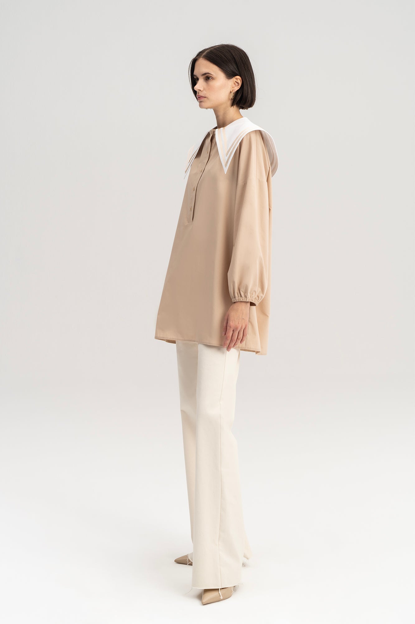 POPLIN TUNIC WITH COLLAR