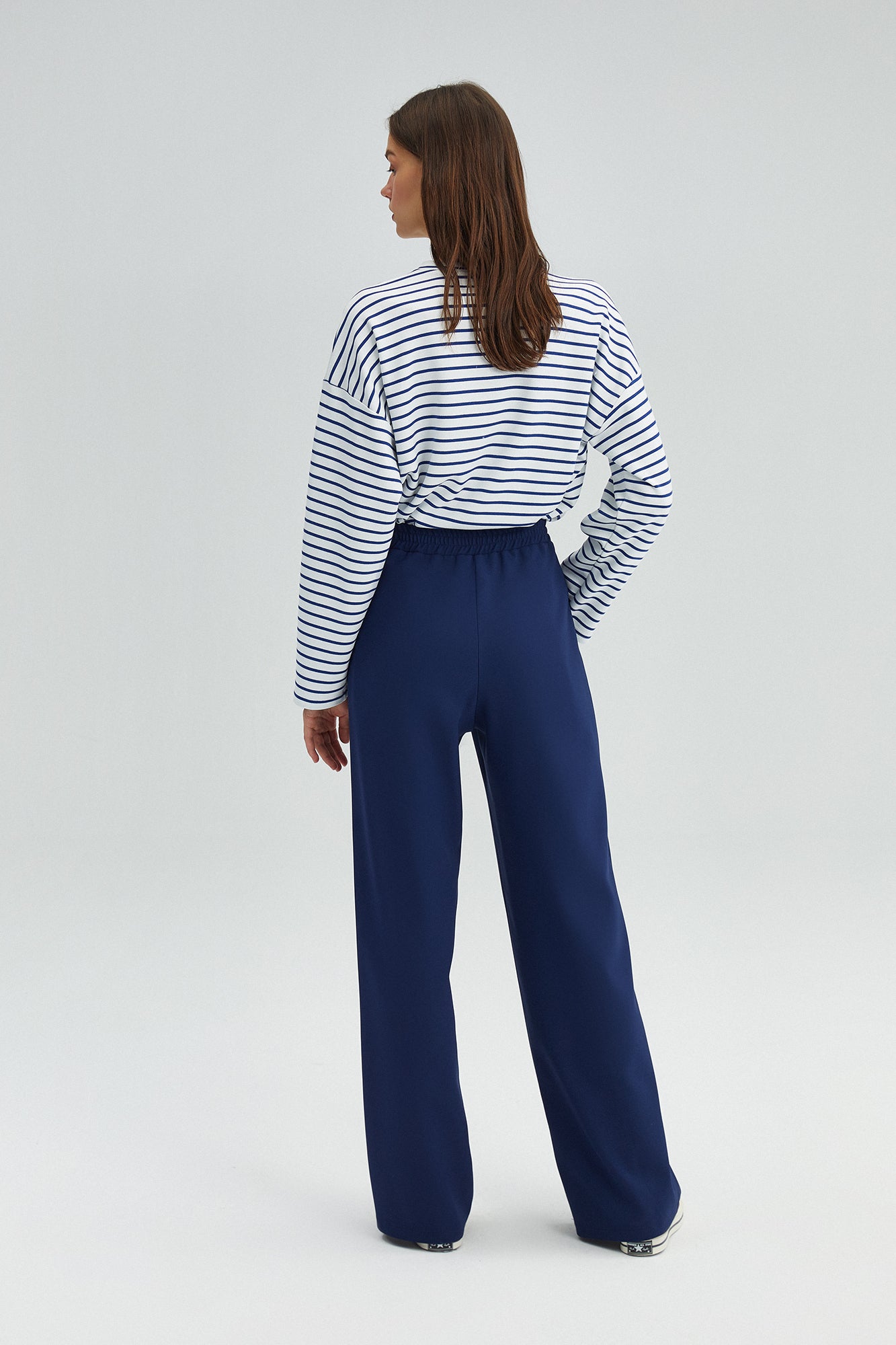 RIBBED CREPE TROUSERS