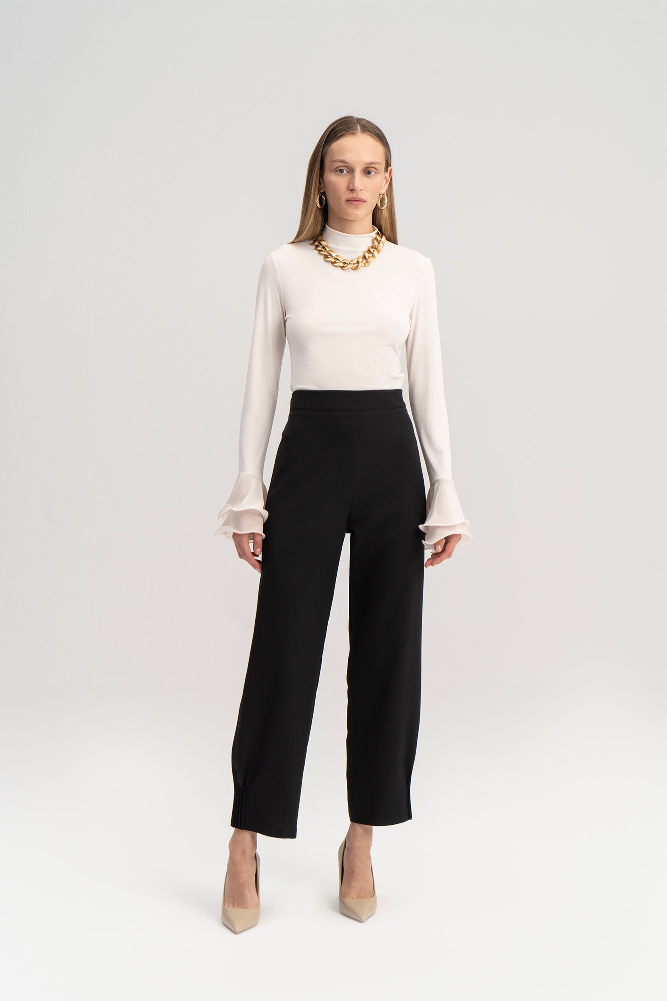 CREPE TROUSERS RIBBED CUFF