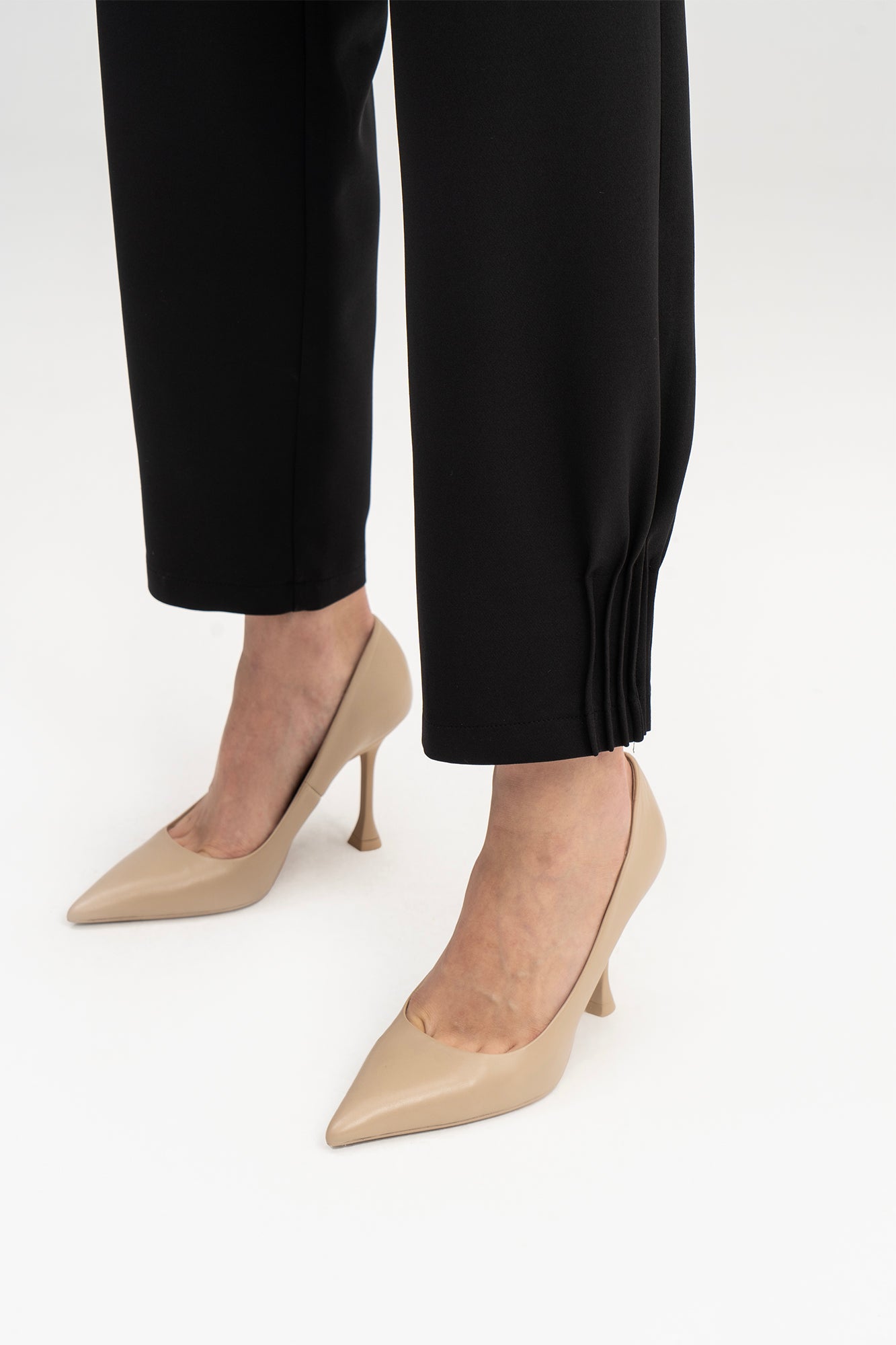 CREPE TROUSERS RIBBED CUFF