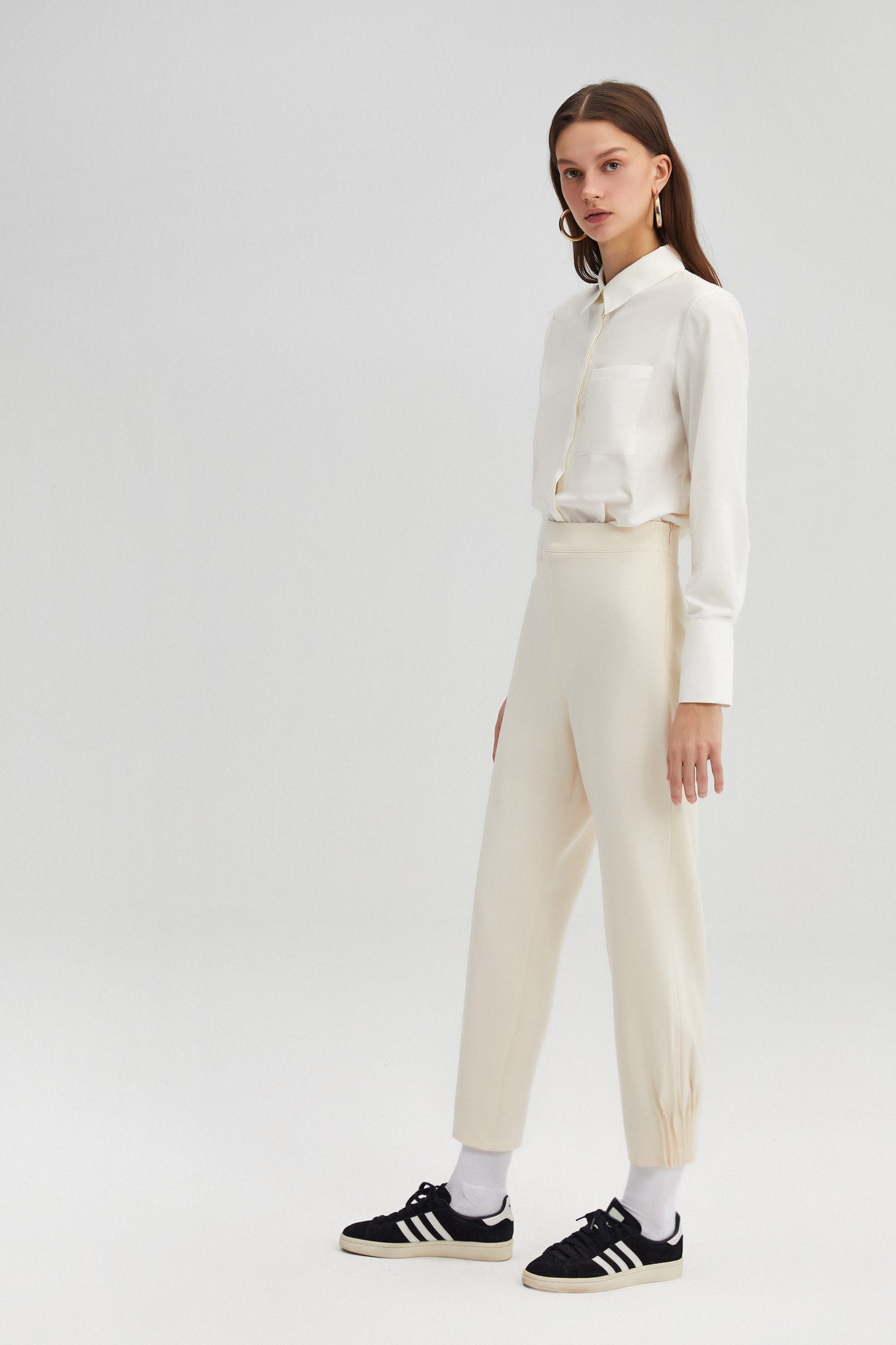 CREPE TROUSERS RIBBED CUFF