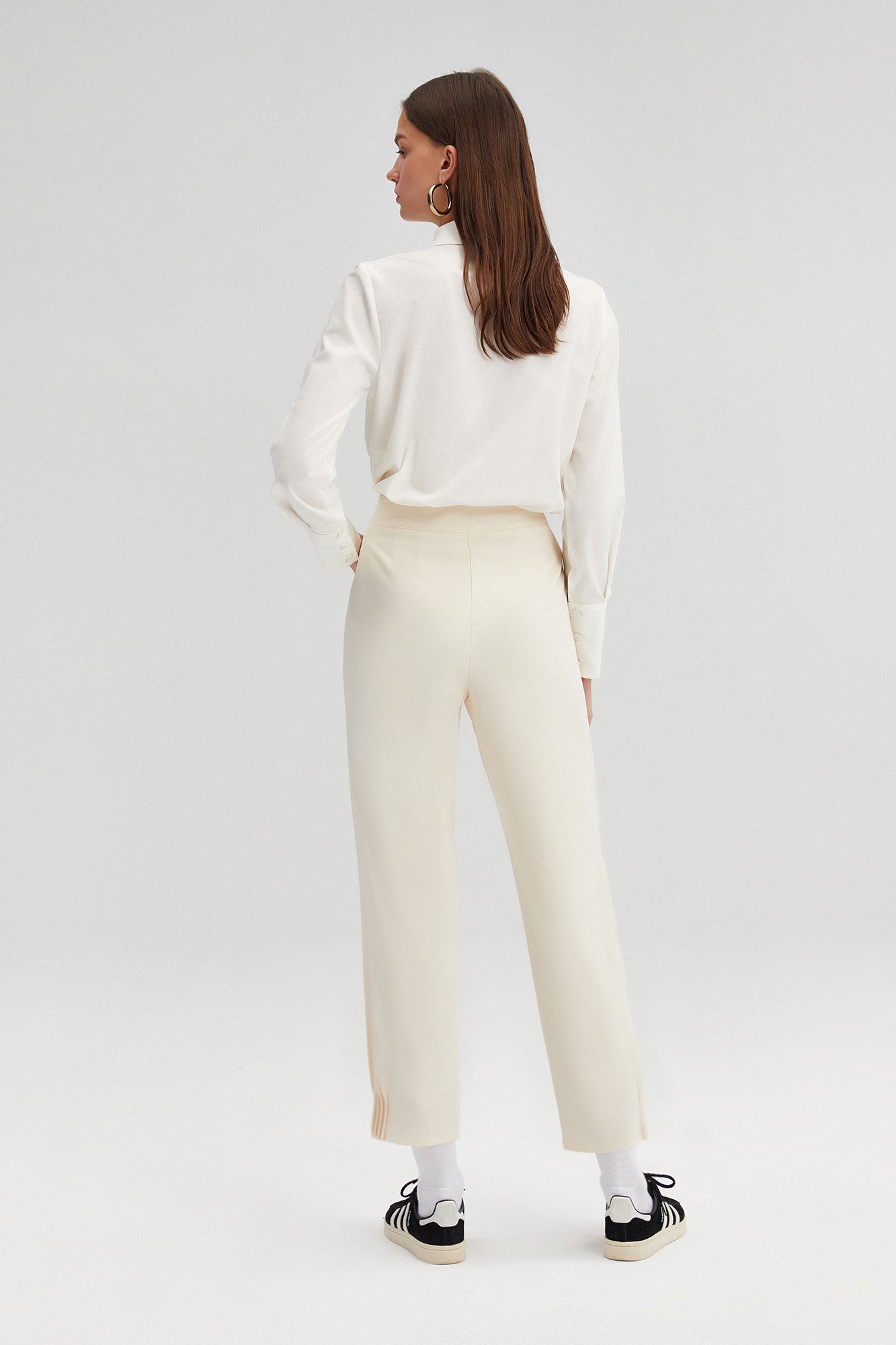 CREPE TROUSERS RIBBED CUFF