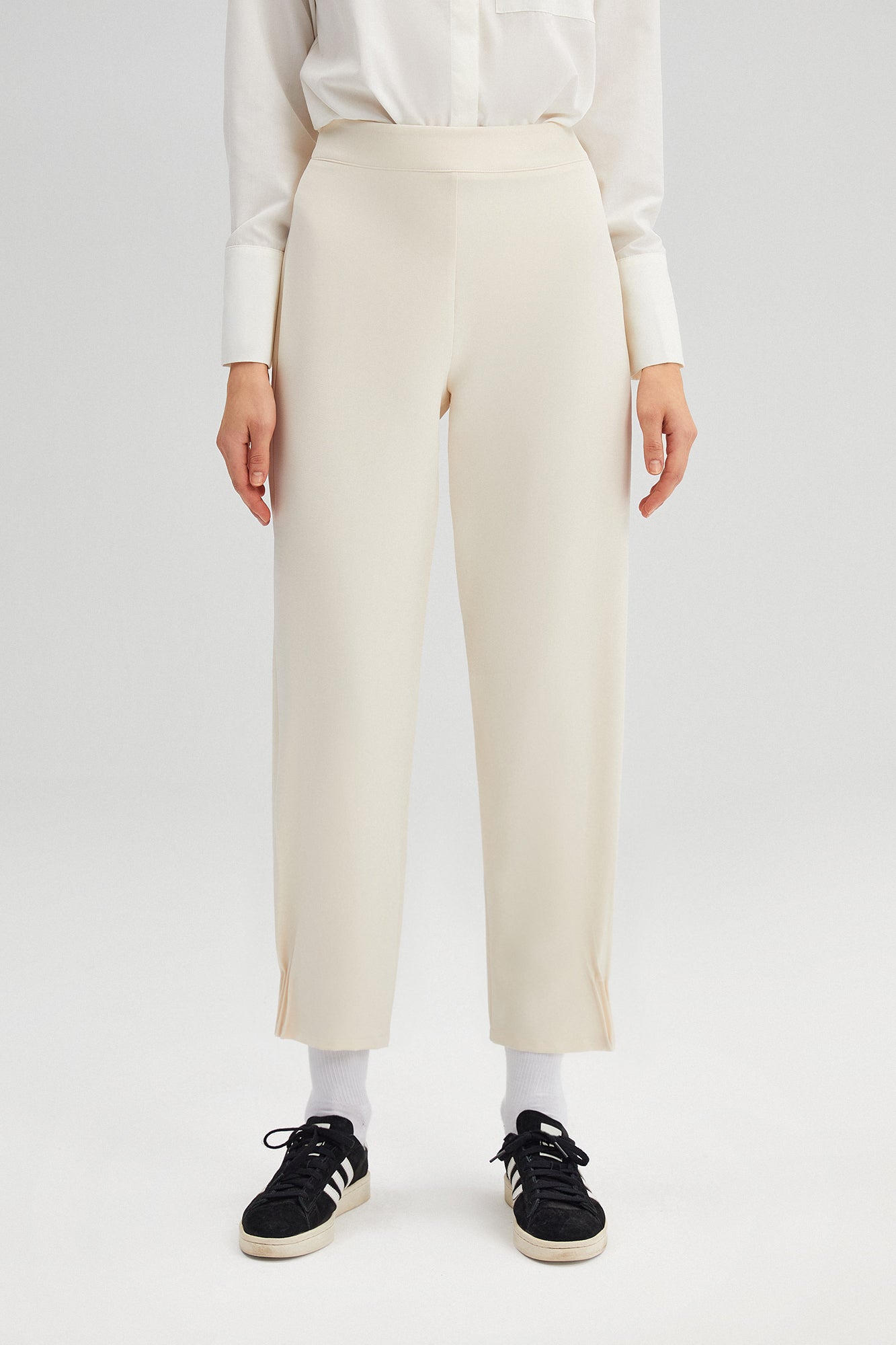 CREPE TROUSERS RIBBED CUFF