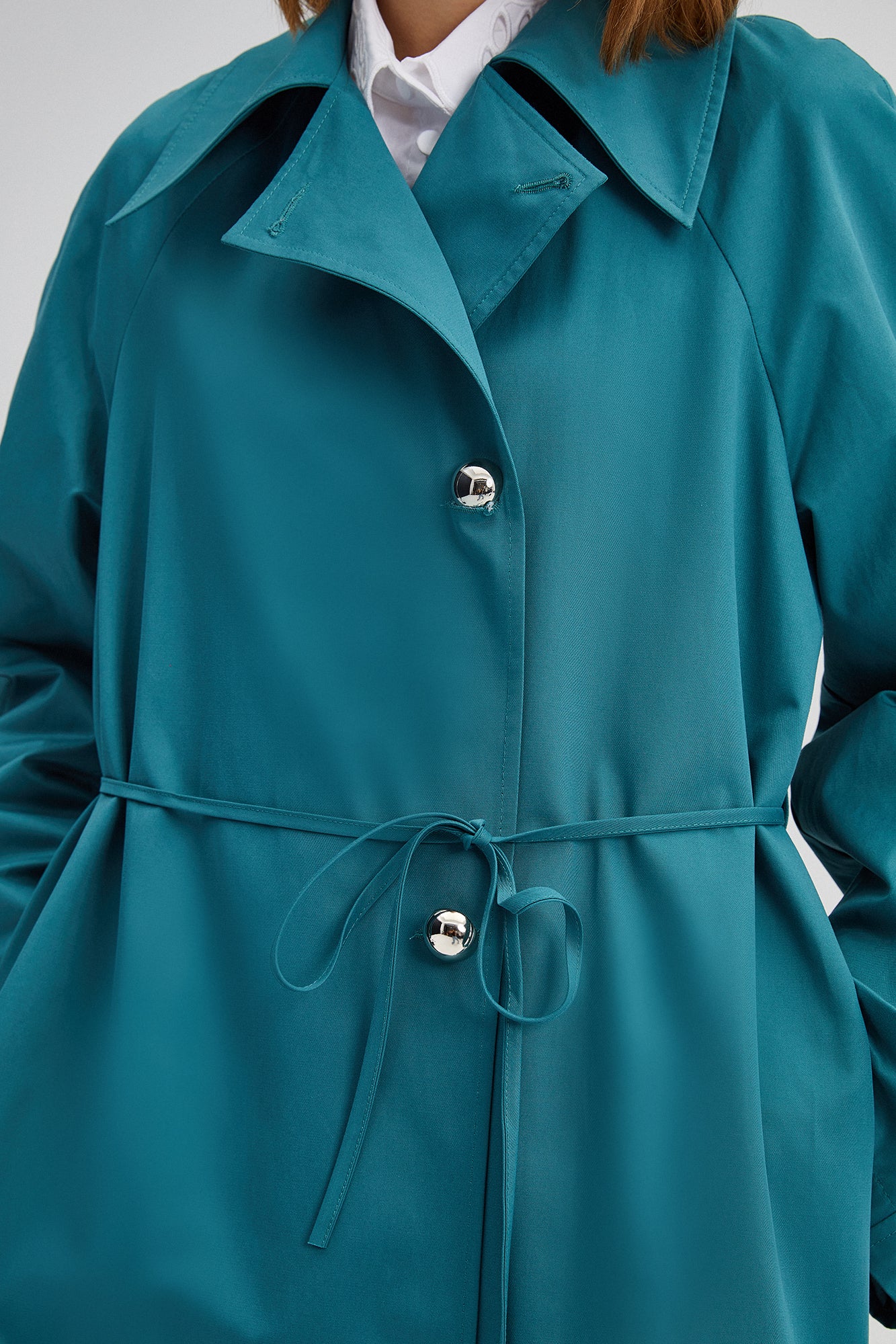 DOUBLE BREASTED TRENCHCOAT WITH RIB BELT
