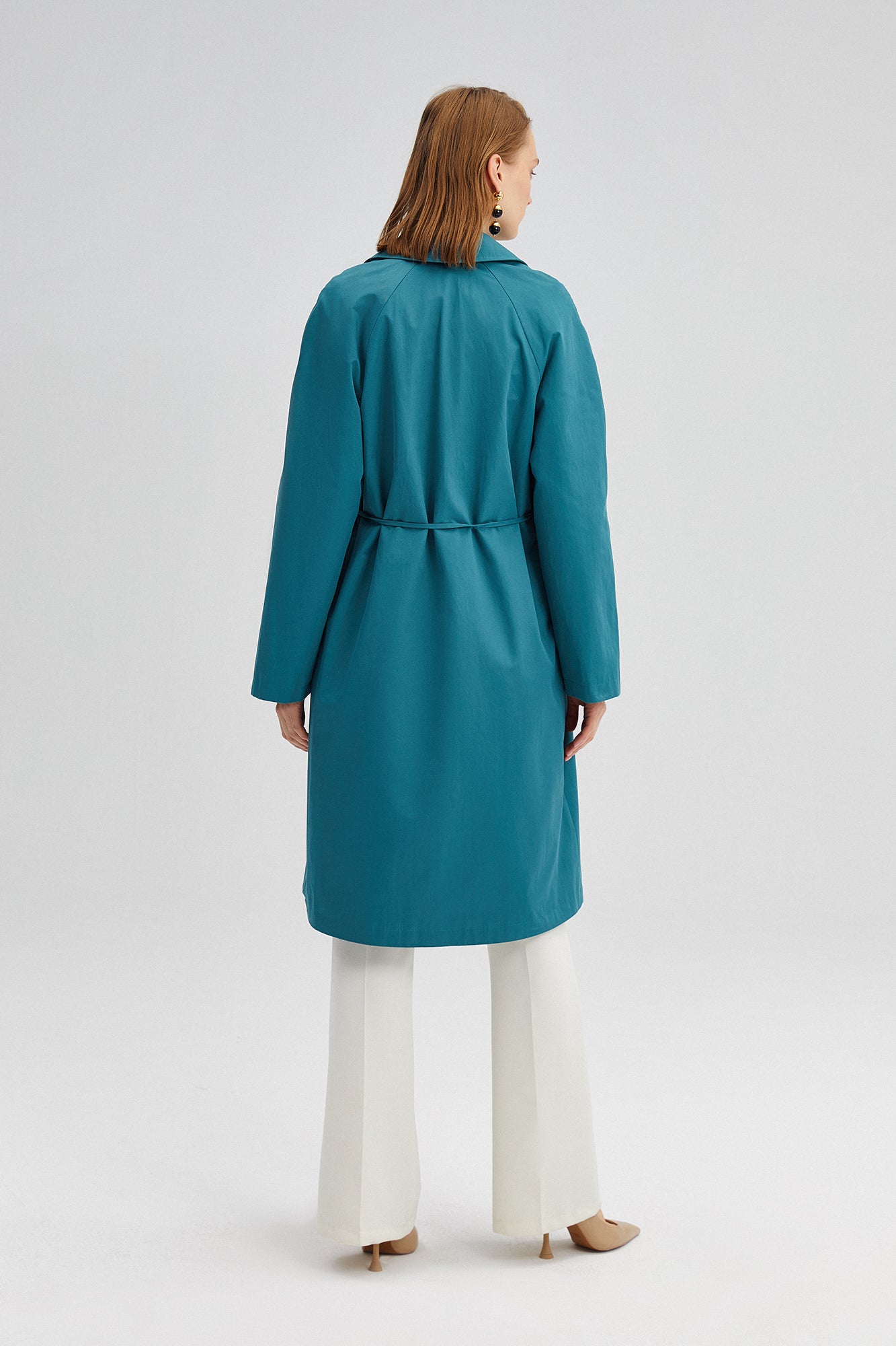 DOUBLE BREASTED TRENCHCOAT WITH RIB BELT