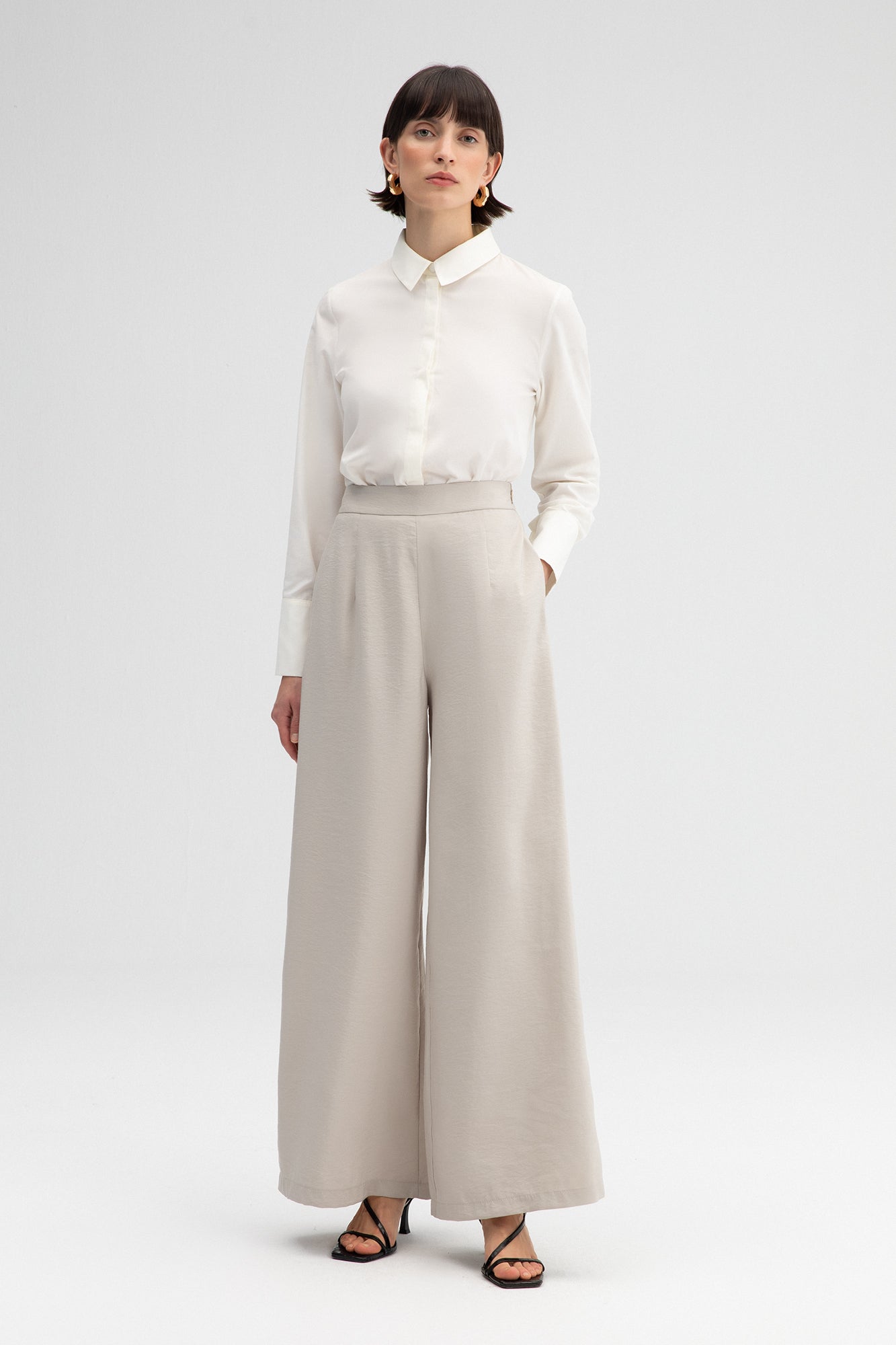 HIGH  WAISTED CUPRA TROUSERS