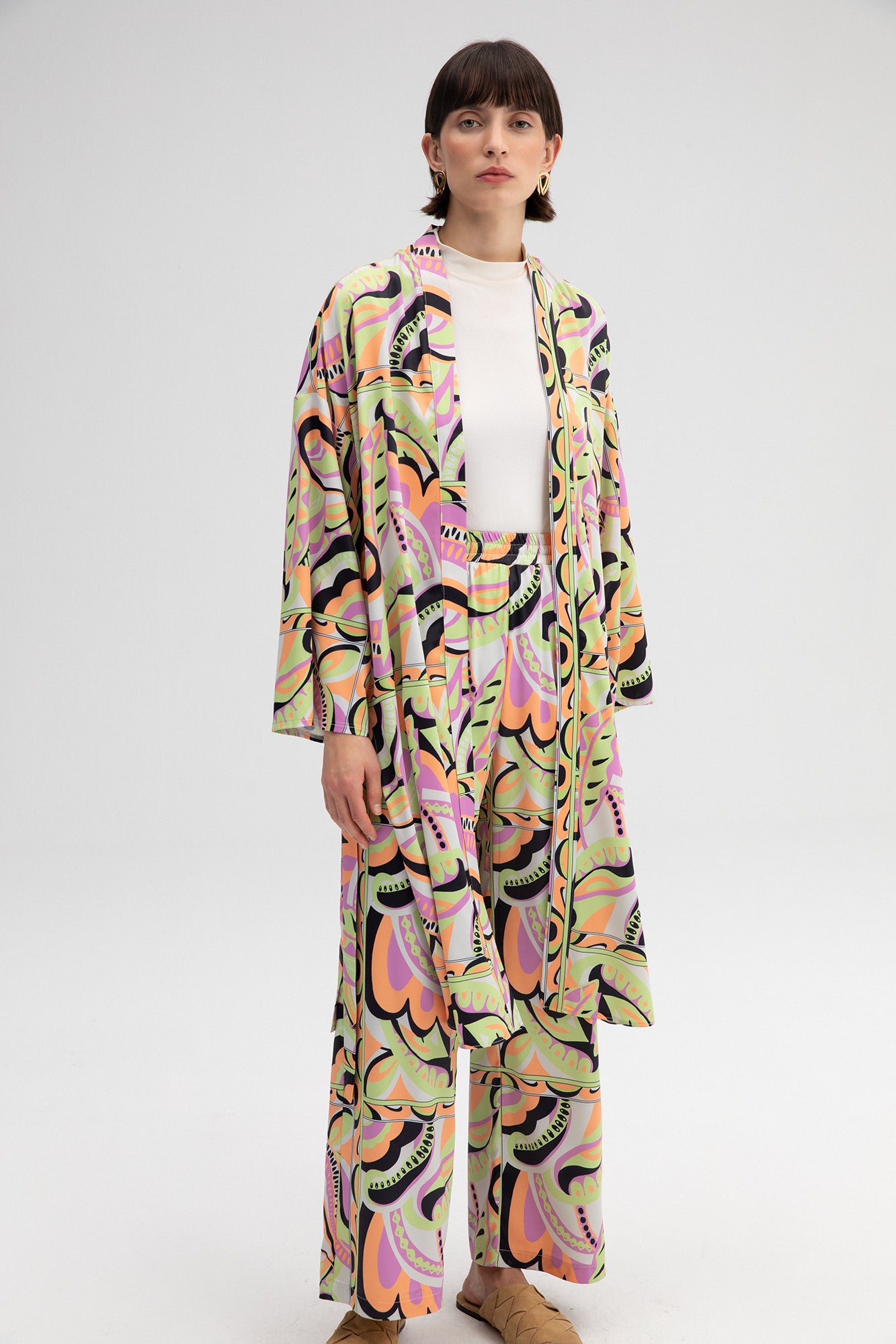 KİMONO PANTOLON SATEN TAKIM