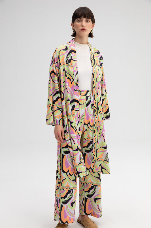 KIMONO TROUSERS SATIN SET