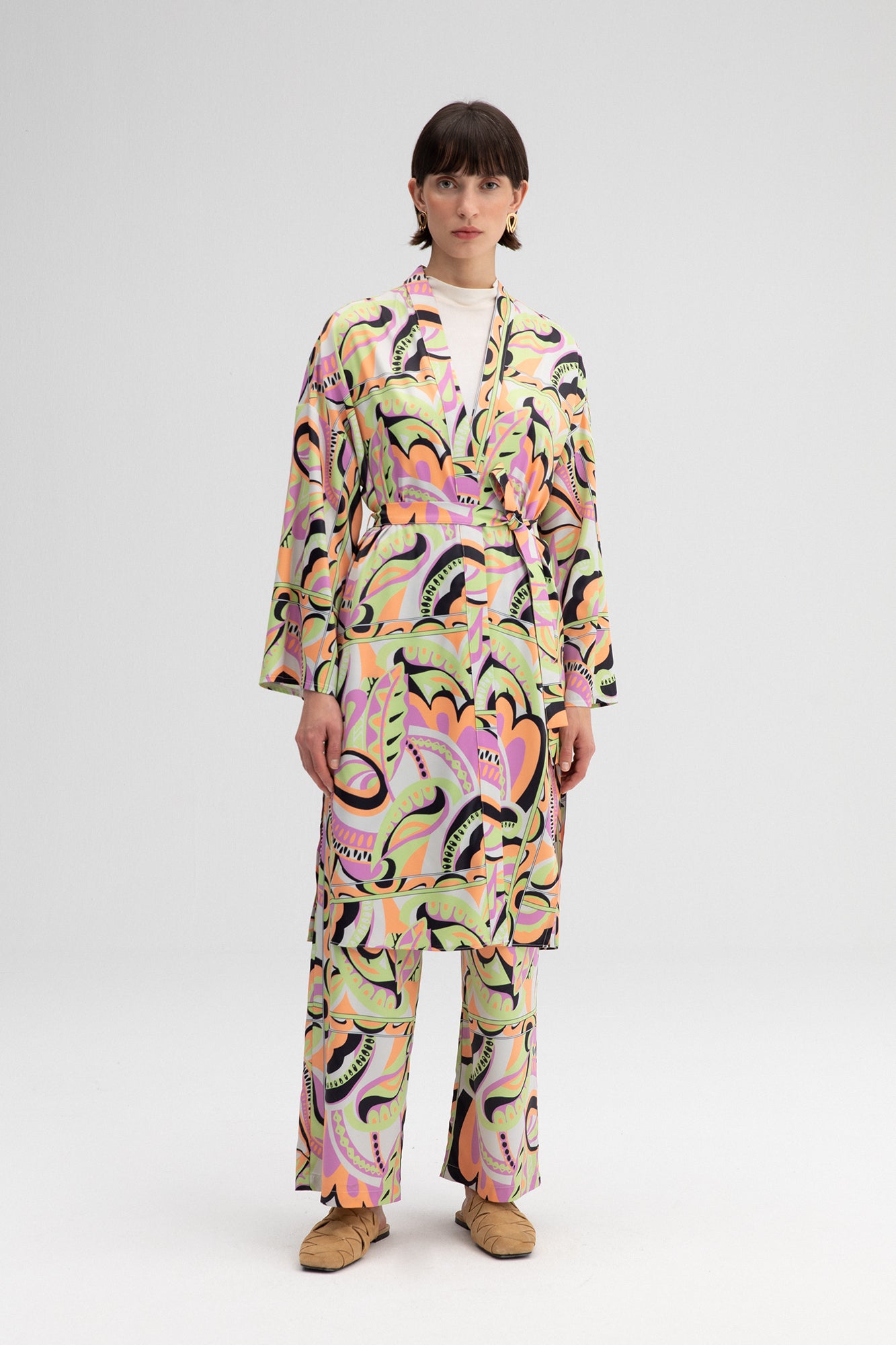 KİMONO PANTOLON SATEN TAKIM