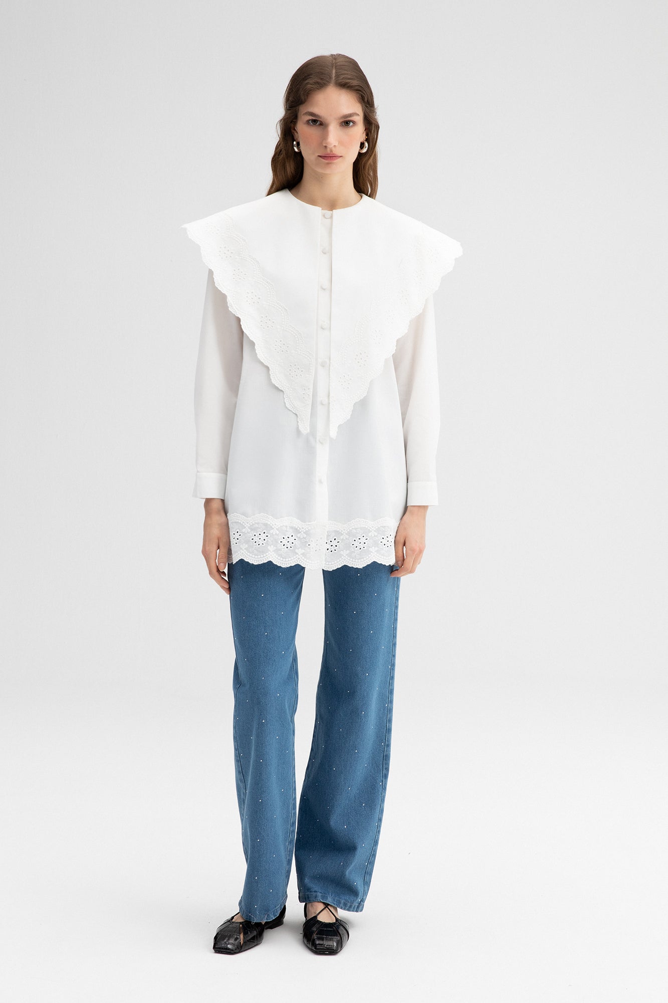 EMBROIDERED POPLIN SHIRT